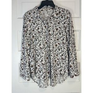 Alexander Jordan Y2K Vintage Floral Rayon Blouse Lightweight Collared Top M